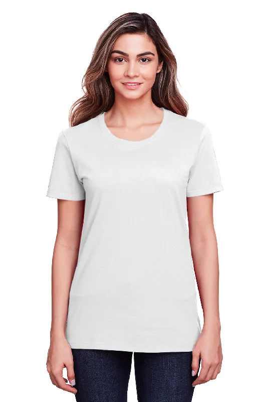 Fruit Of The Loom Womens Iconic Short Sleeve Crewneck T-Shirt - White Collared Crew Neck Turtle Neck