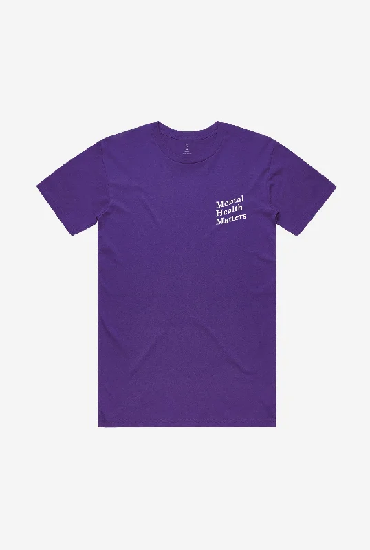 Mental Health Matters T-Shirt - Purple Machine Wash Dry Clean Hand Wash