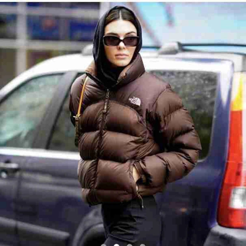 Kendall Jenner Brown Puffer Jacket Bomber Jacket Anorak Windbreaker