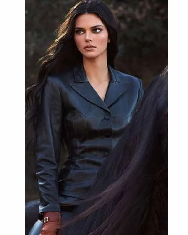 Kendall Jenner Plain Leather Jacket Herringbone Jacket Checkered Jacket Solid Jacket