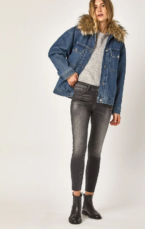 MARA JACKET IN INDIGO DENIM Striped Jacket Polka Dot Jacket Floral Jacket
