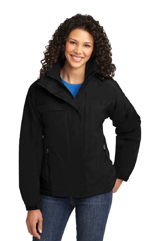 Port Authority Womens Nootka Waterproof Full Zip Hooded Jacket - Black