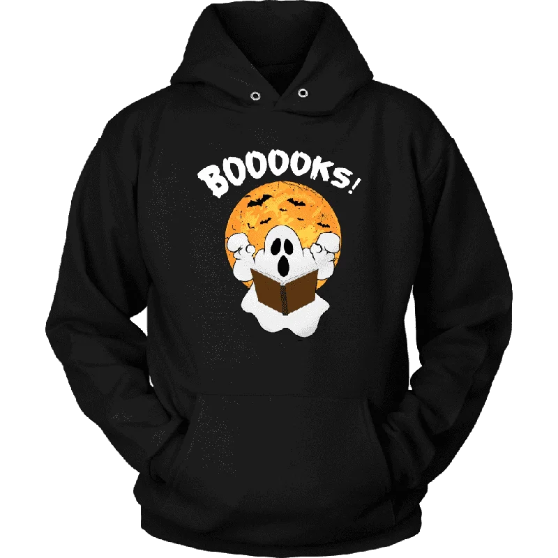"BOOOOKS" Hoodie Hoodie with Embroidery Detailed Premium