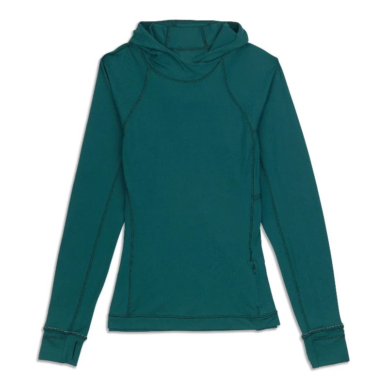 It's Rulu Run Long-Sleeve Hoodie - Resale Hoodie with Zipper Placket Modern Functional