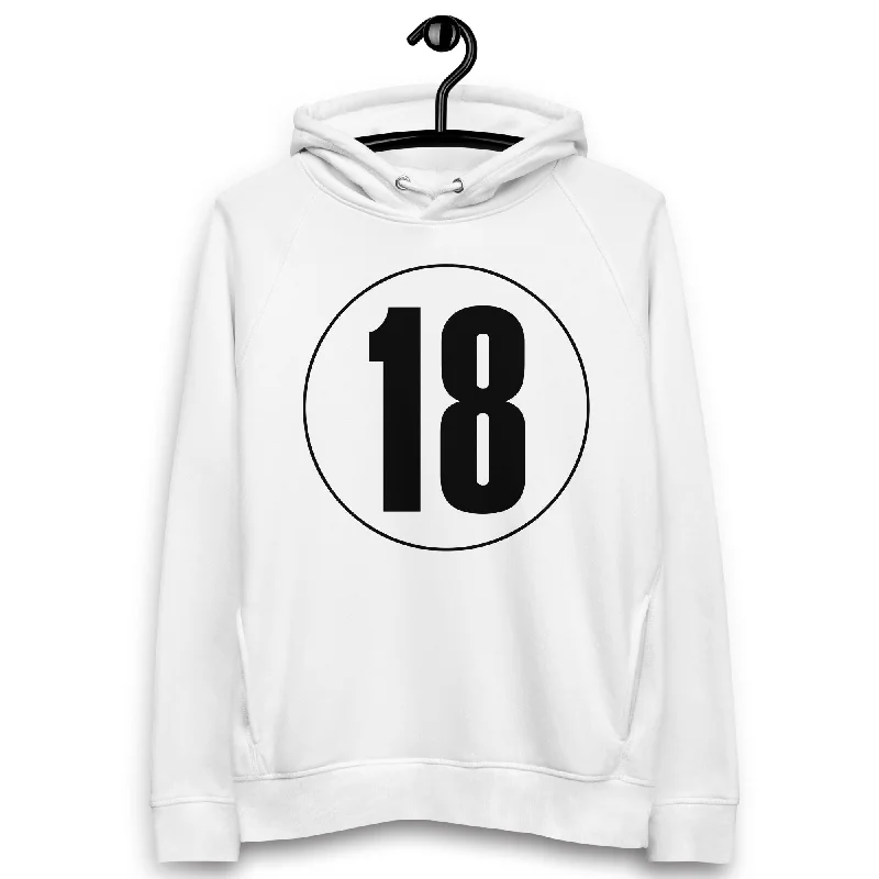 Unisex pullover hoodie: Black on White 18 Fleece Warm Pullover
