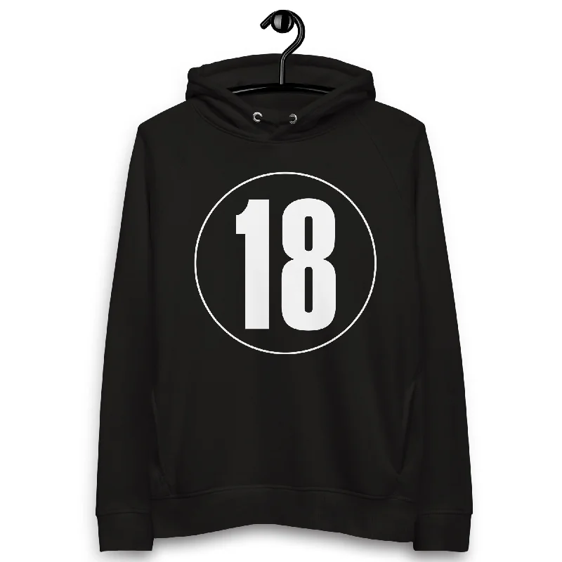 Unisex pullover hoodie: White on Black 18 Bell Sleeve Stylish