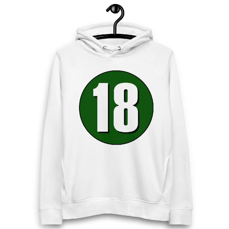 Unisex pullover hoodie: White on Hunter Green 18 One Shoulder Top
