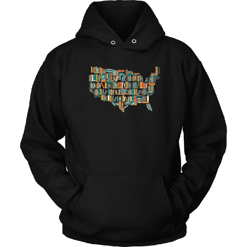 "USA Bookish Map" Hoodie Hoodie with Reflective Safety Nightwear