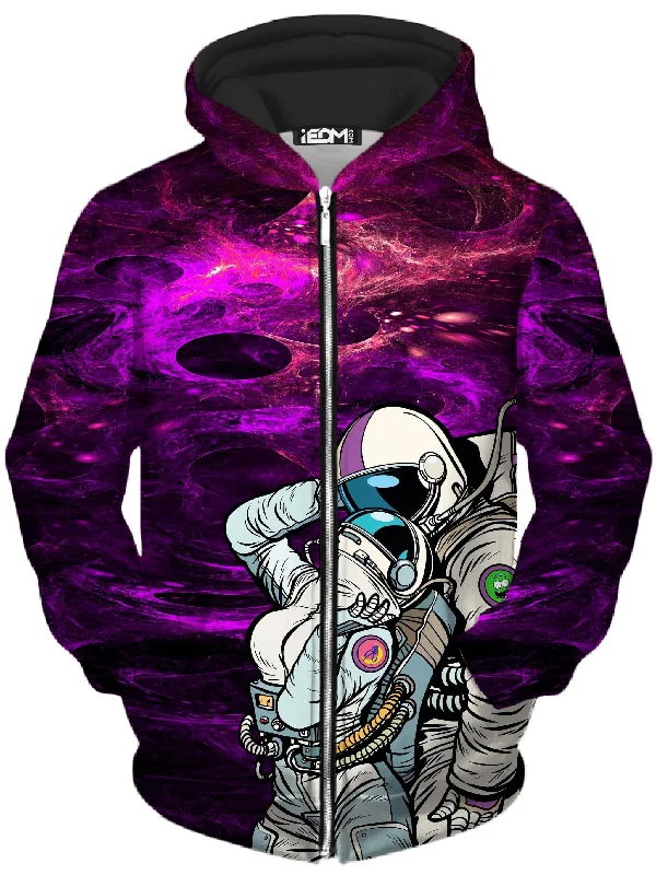 We Landed Unisex Zip-Up Hoodie Hoodie with Illustration Artistic Creative
