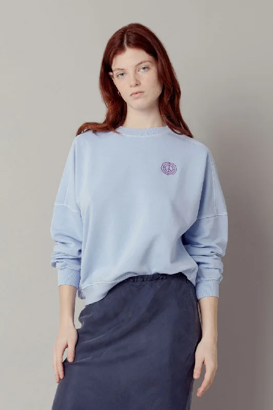 Dawn Sweater Organic Cotton Lavender Front Pockets Side Pockets Patch Pockets