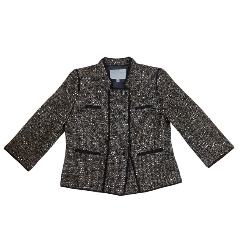 Blazer Designer By Classiques Entier In Brown & Grey, Size: S Fashion Women's Blazer