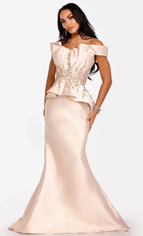 Terani Couture 231E0509 - Beaded Peplum Evening Gown