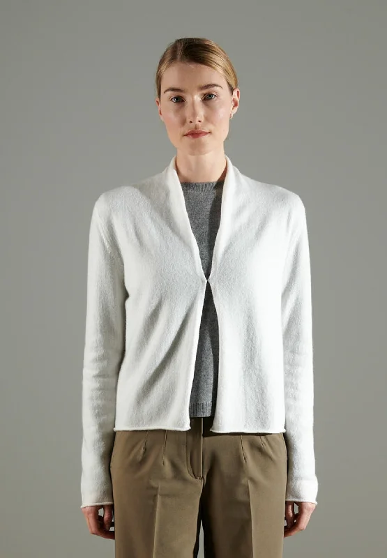 NAMI 2 Cardigan col châle en cachemire blanc écru Casual Formal Business