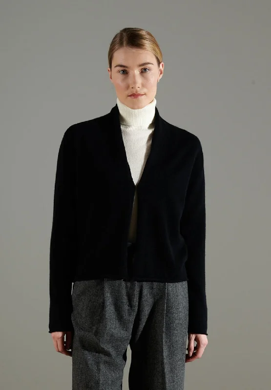 NAMI 2 Cardigan col châle en cachemire noir Stylish Fashionable Trendy